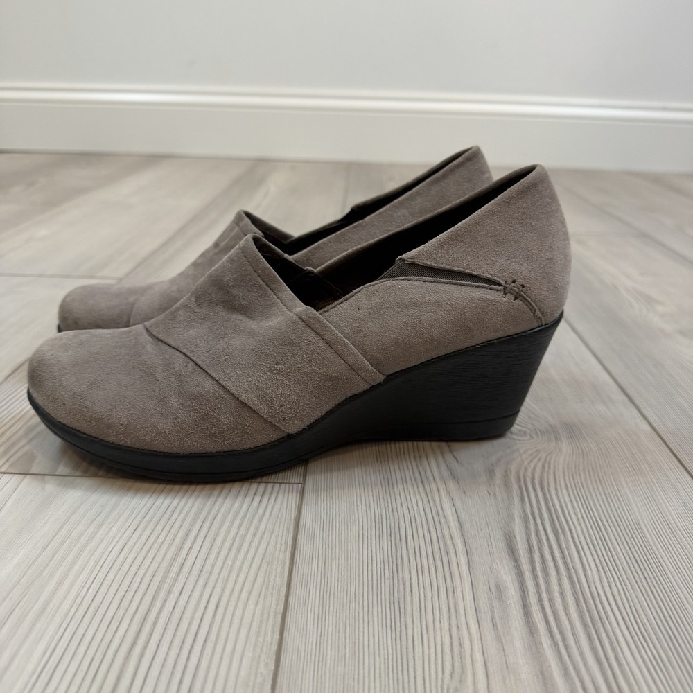 Dansko Rosaline Gray Suede Wedge Shoes Womens EU 40 / 10 10.5‎
